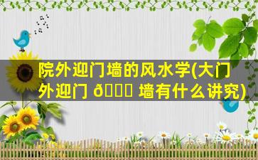 院外迎门墙的风水学(大门外迎门 🐟 墙有什么讲究)